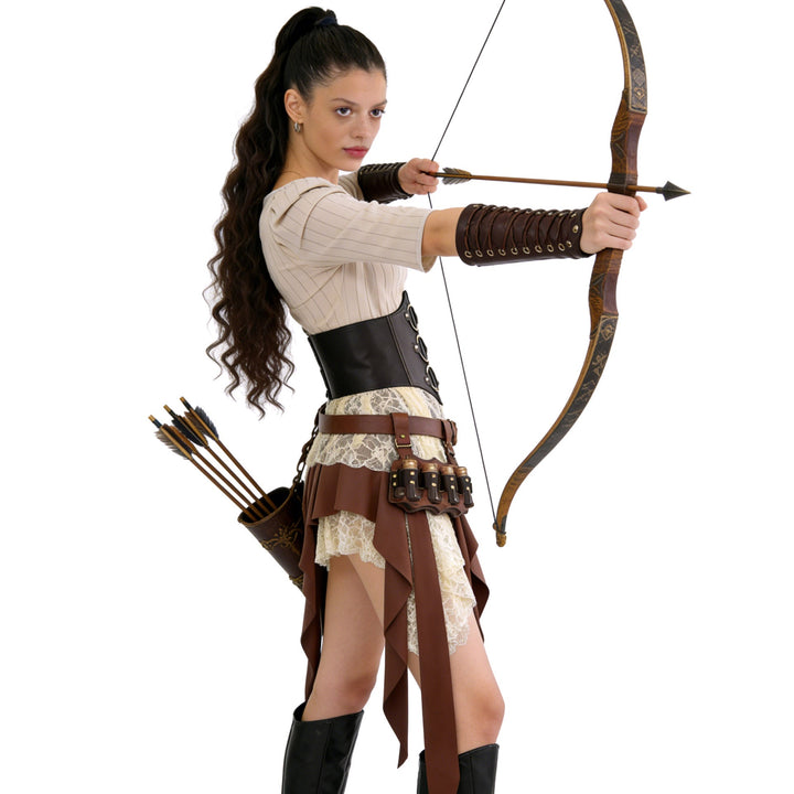 Damen Rock mit asymmetrischen fransigen Details und eleganter Spitzenborte – Rosévia