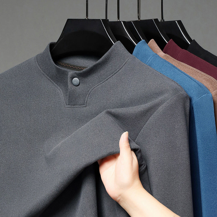 Herren Poloshirt mit modernem Stehkragen und eleganter Knopfleiste Echoarchiv