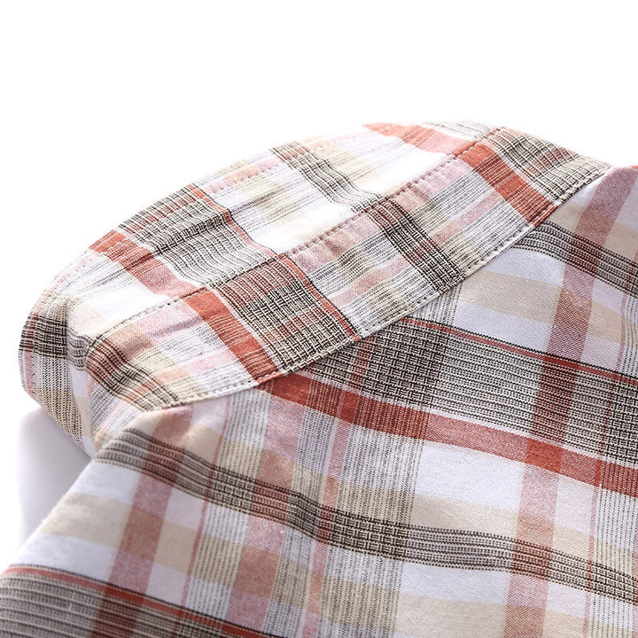 Herren Kariertes leichtes Baumwoll-Overshirt mit Brustpattentaschen – Taviero
