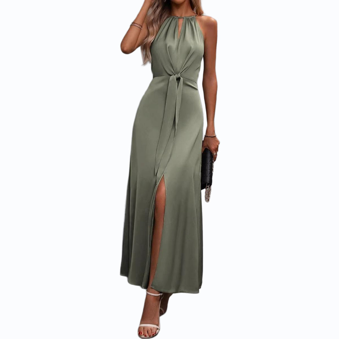 Damen Maxikleid mit elegantem Schlitz und bindbarem Oberteil Echo Archiv