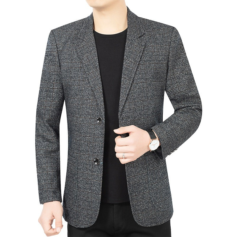 Herren Business-Casual Sakko mit Glencheck und leichtem Stretch – Tianoro