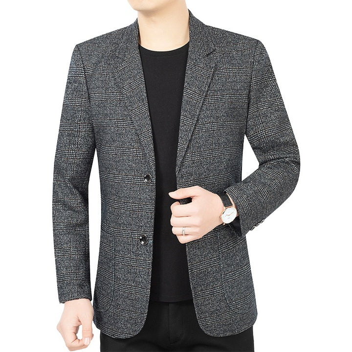 Herren Business-Casual Sakko mit Glencheck und leichtem Stretch – Tianoro