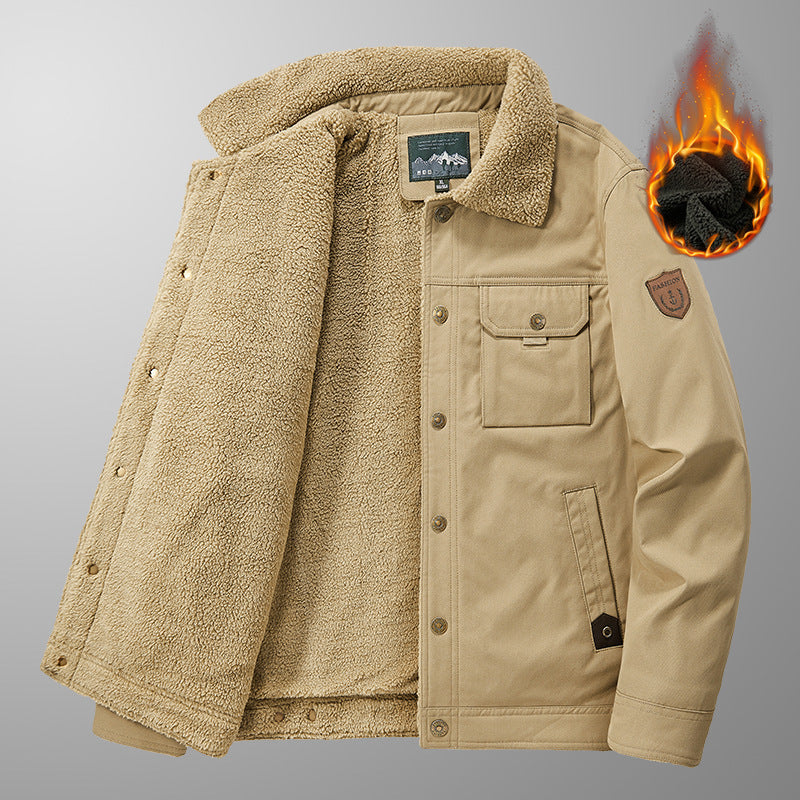Herren Thermo-Canvasjacke mit vollem Teddyfutter und Utility-Brusttasche Echo Archiv