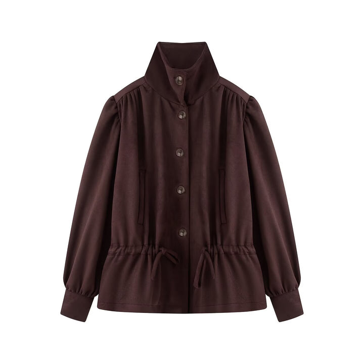 Damen Kurzjacke mit Stehkragen, Tunnelzug und Ballonärmeln Echo Archiv