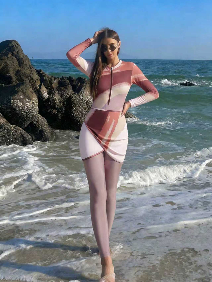 Damen Modischer Surfanzug mit Zip und elegantem Rock Echo Archiv