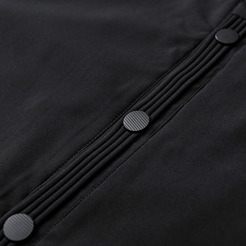 Herren Clean-Cut Stehkragen-Bomberjacke aus windabweisendem Material mit Druckknopfleiste Echoarchiv