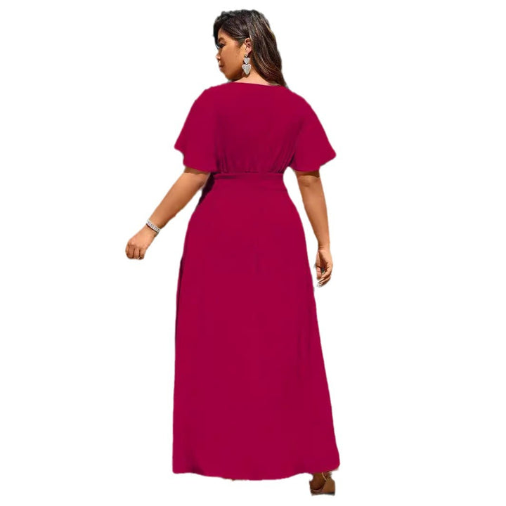 Damen Maxikleid mit tiefem V-Ausschnitt und tailliertem Schnitt Echo Archiv