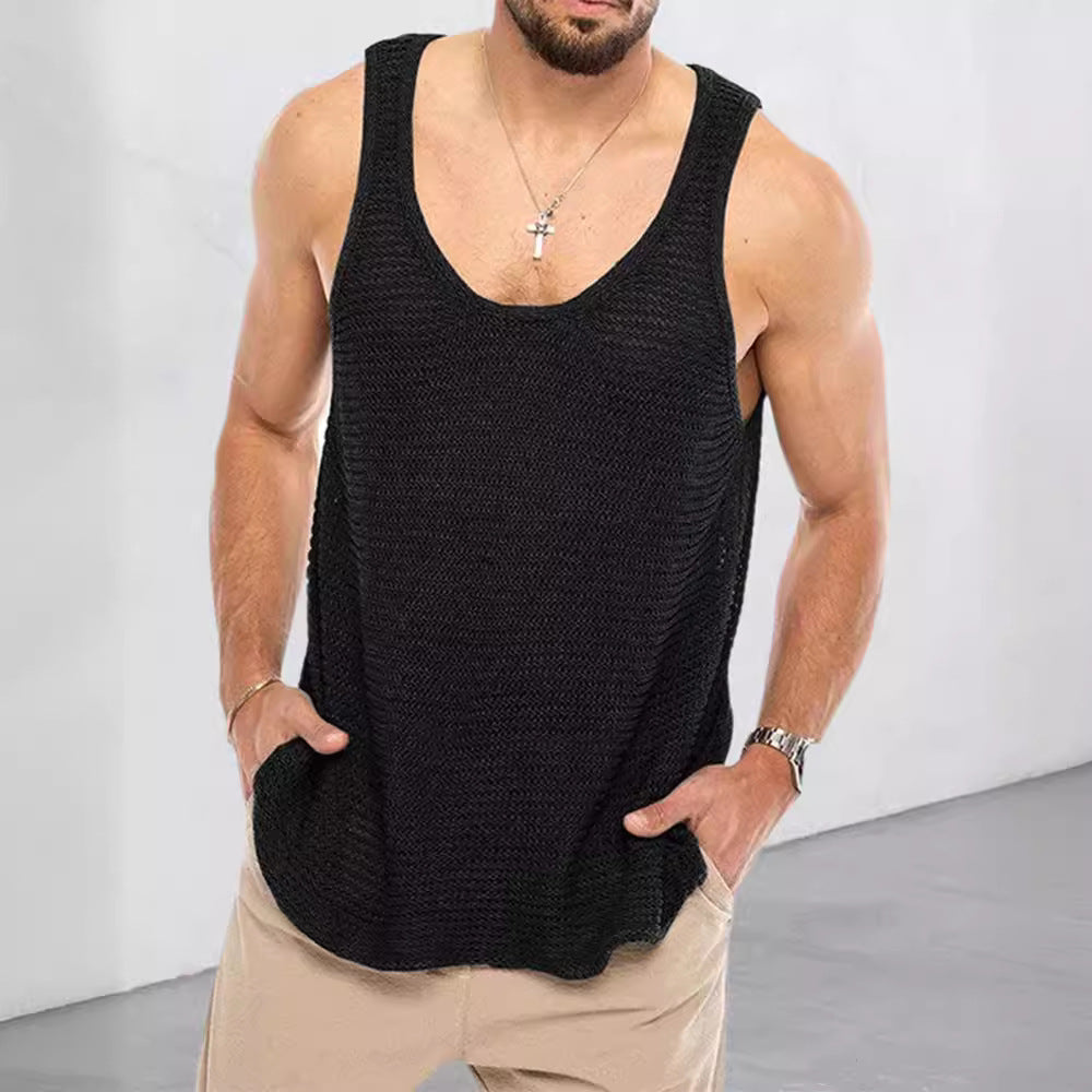 Herren atmungsaktives Stricktanktop Echoarchiv
