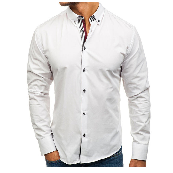 Herren Elegantes Slim-Fit Hemd mit Kentkragen Echoarchiv