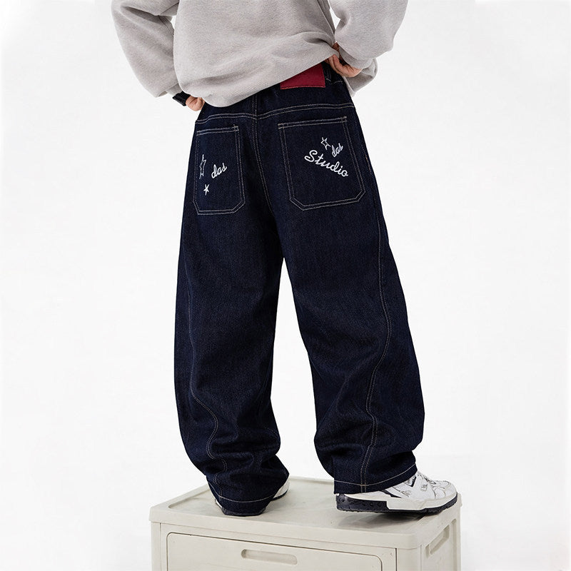 Unisex weite Jeans mit einzigartigem Schriftzug Echo Archiv