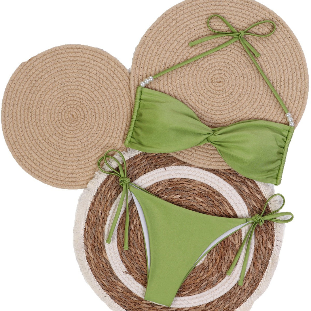 Damen Bandeau-Bikini mit eleganten Perlenschnüren Echo Archiv