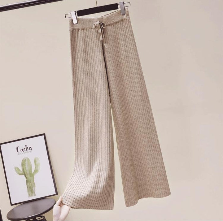 Damen Bequeme Rippstrickhose mit Kordelzug Echo Archiv