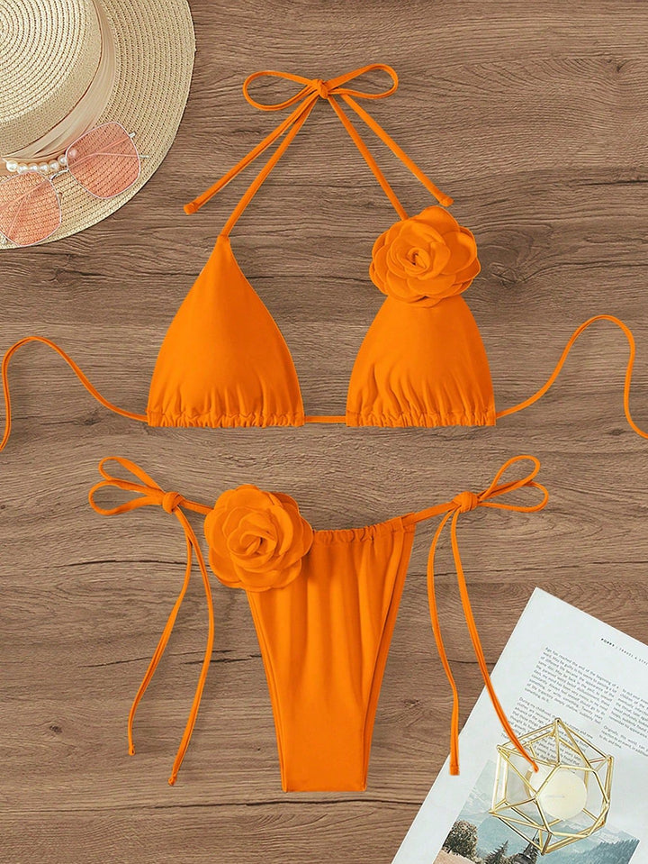 Damen Triangel-Bikini mit floralem Detail Echo Archiv