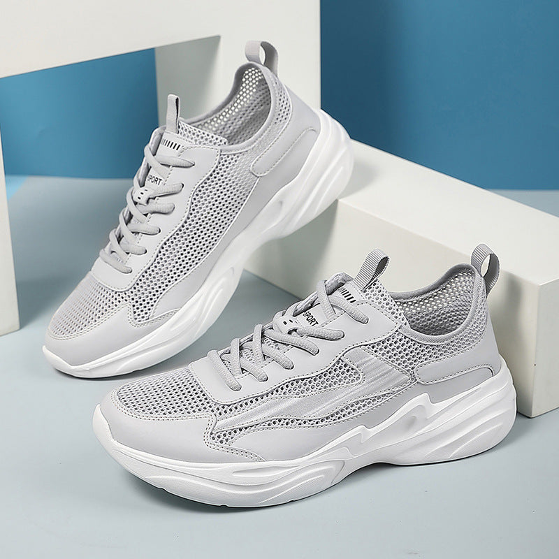 Herren nan skulpturaler Freizeit-Sneaker mit geformter Dämpfungssohle und atmungsaktiver Netzgewebe-Lederkombination Echo Archiv