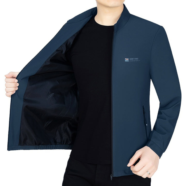 Herren Stehkragen-Jacke mit wärmendem Teddyfutter und Reißverschluss – Taviero