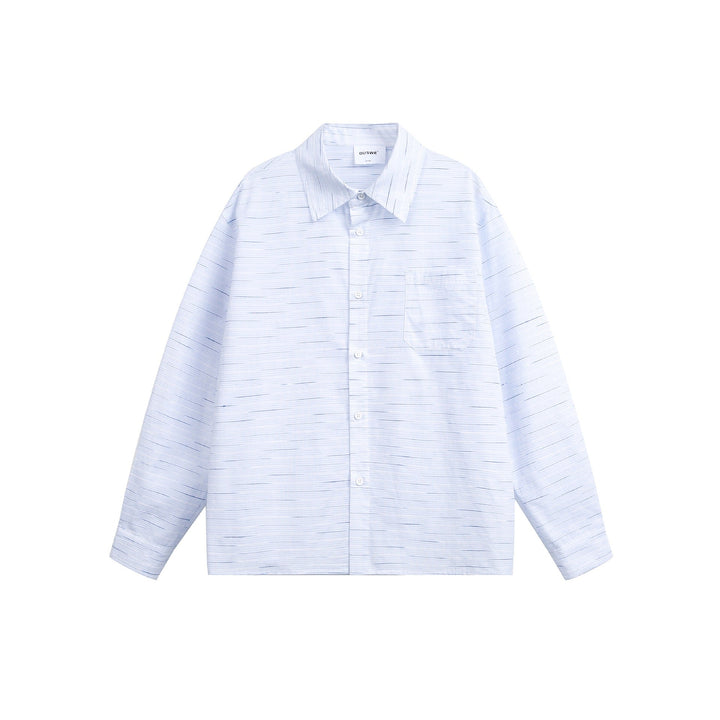 Damen Weites Oversize-Hemd mit feiner Streifenstruktur und Brusttasche Echoarchiv