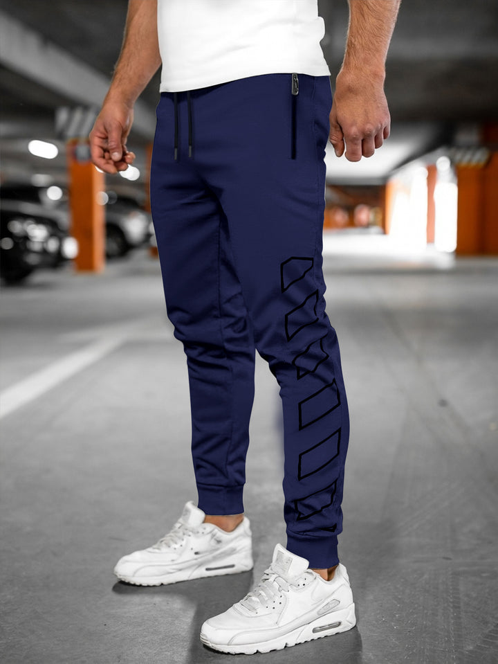 Herren Sportliche Slim-Fit Jogginghose mit seitlichem Reißverschluss Echoarchiv