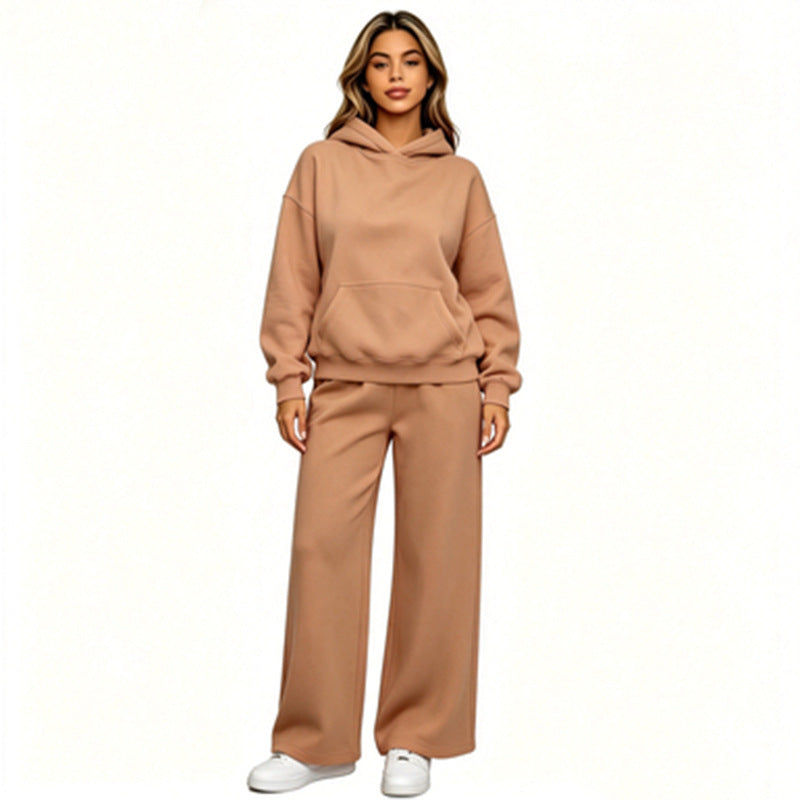 Damen Lässiger Kapuzenpullover mit weiten Hosen Echoarchiv