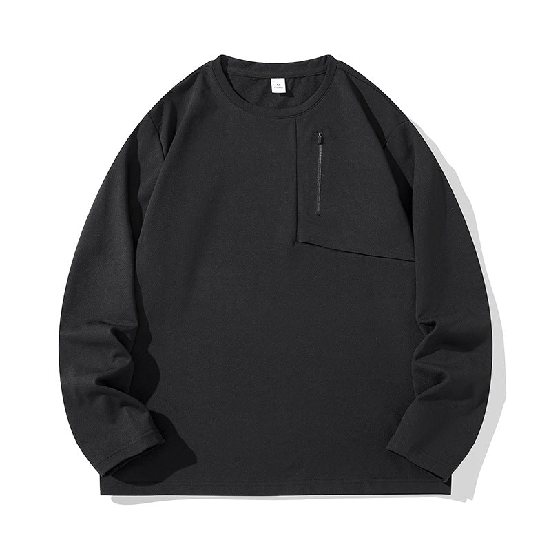 Unisex Oversize Langarm‑Sweatshirt mit Brustreißverschlusstasche und Rundhalsausschnitt Echoarchiv
