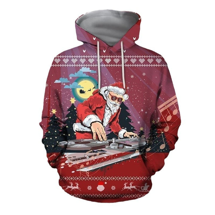 Damen Lustiger Kapuzenpullover mit weihnachtlichem DJ-Design Echoarchiv