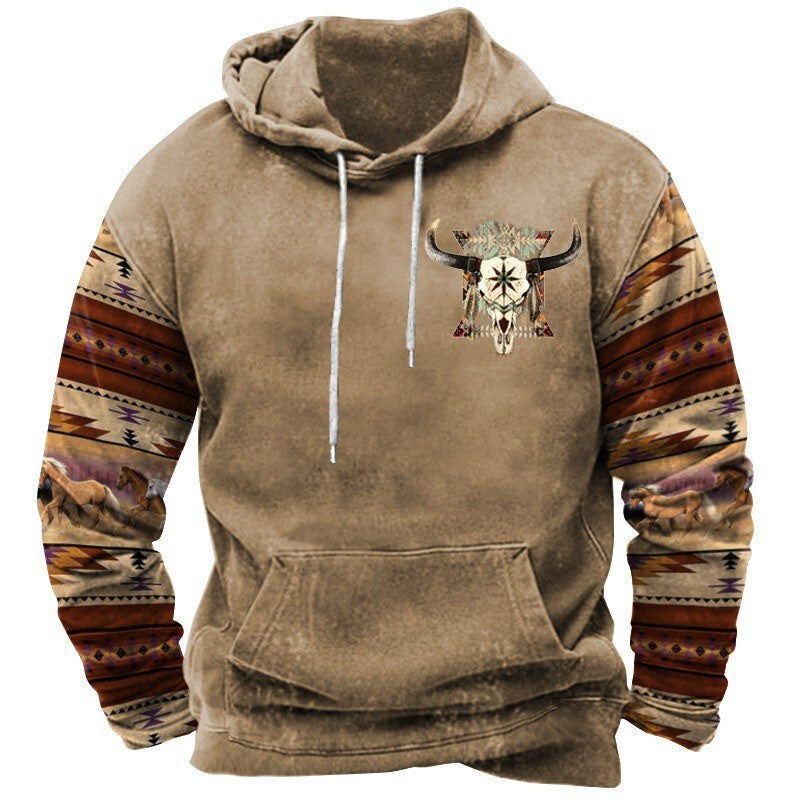 Herren Kapuzenpullover mit Western- und Cowboy-Design Echoarchiv