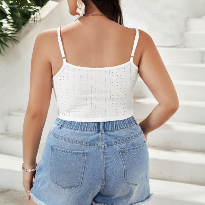 Damen Gesticktes Crop-Top Echo Archiv