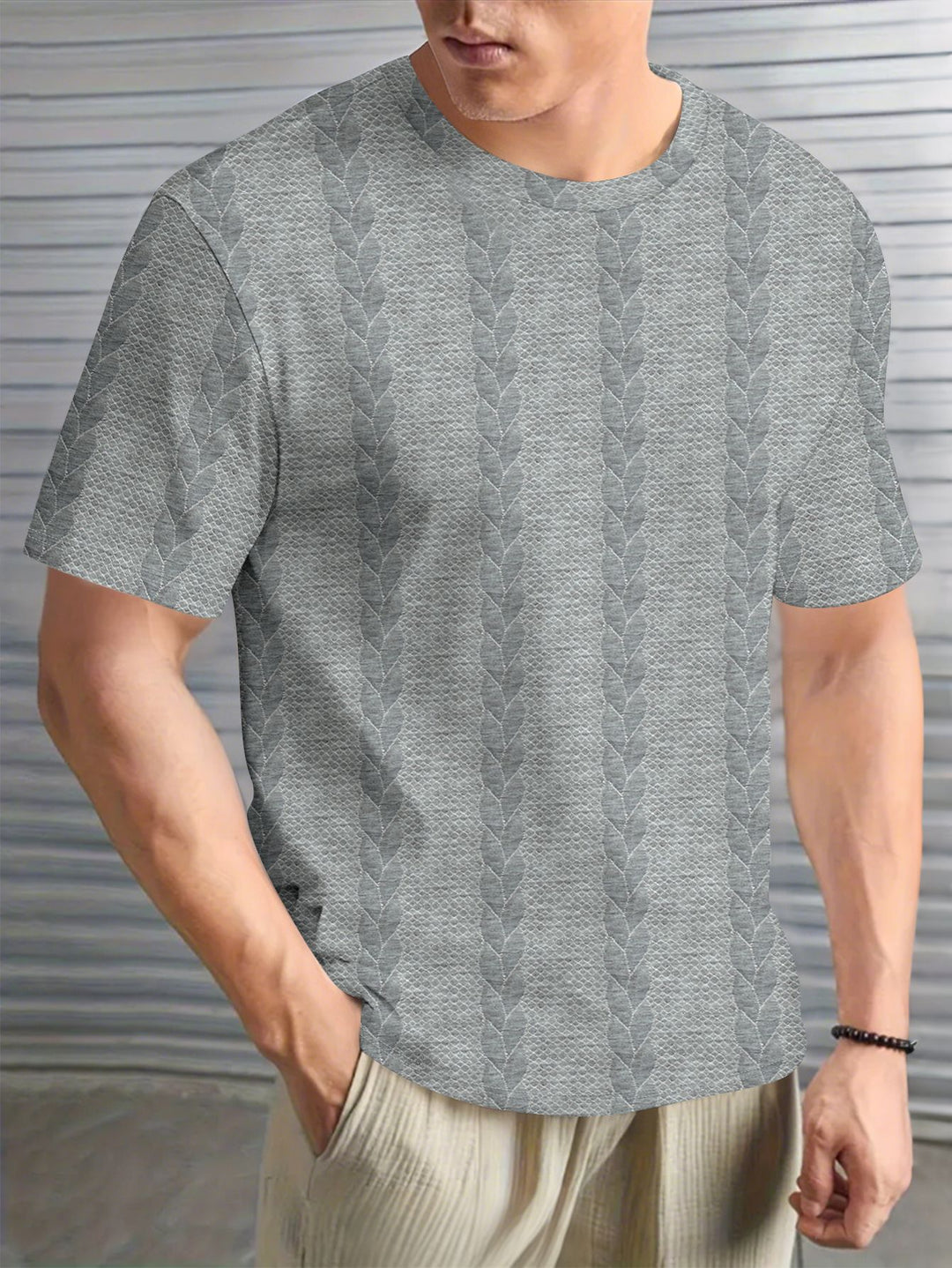 Herren lässiges T-Shirt mit strukturiertem Design Echoarchiv
