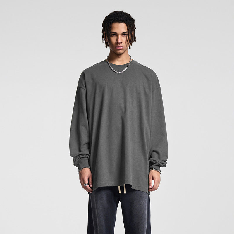 Herren Oversize-Langarmshirt mit überschnittener Schulter und Rundhalsausschnitt Echo Archiv