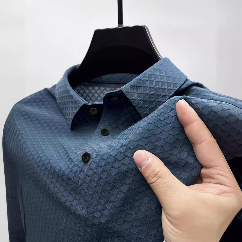 Herren strukturiertes Performance Button-Up-Shirt Echoarchiv