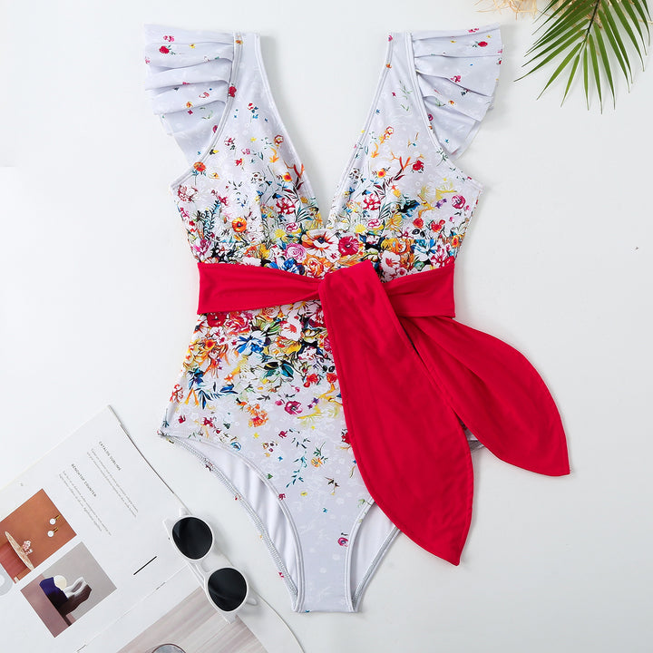 Damen Maxi-Rock mit floralen Mustern und verspieltem Schärpen-Detail Echo Archiv