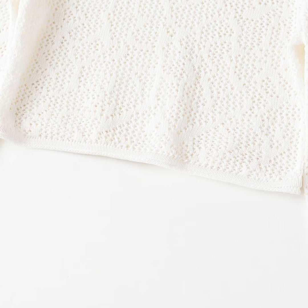 Damen Cropped Strickoberteil mit elegantem Längs-Muster Echo Archiv