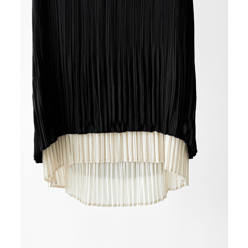 Damen Eleganter Plissierter Rock mit asymmetrischem Saum Echoarchiv