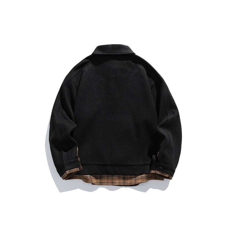 Herren Langärmeliges Polo‑Sweatshirt mit Kentkragen, Knopfleiste und eingearbeitetem Karo‑Layer Echoarchiv