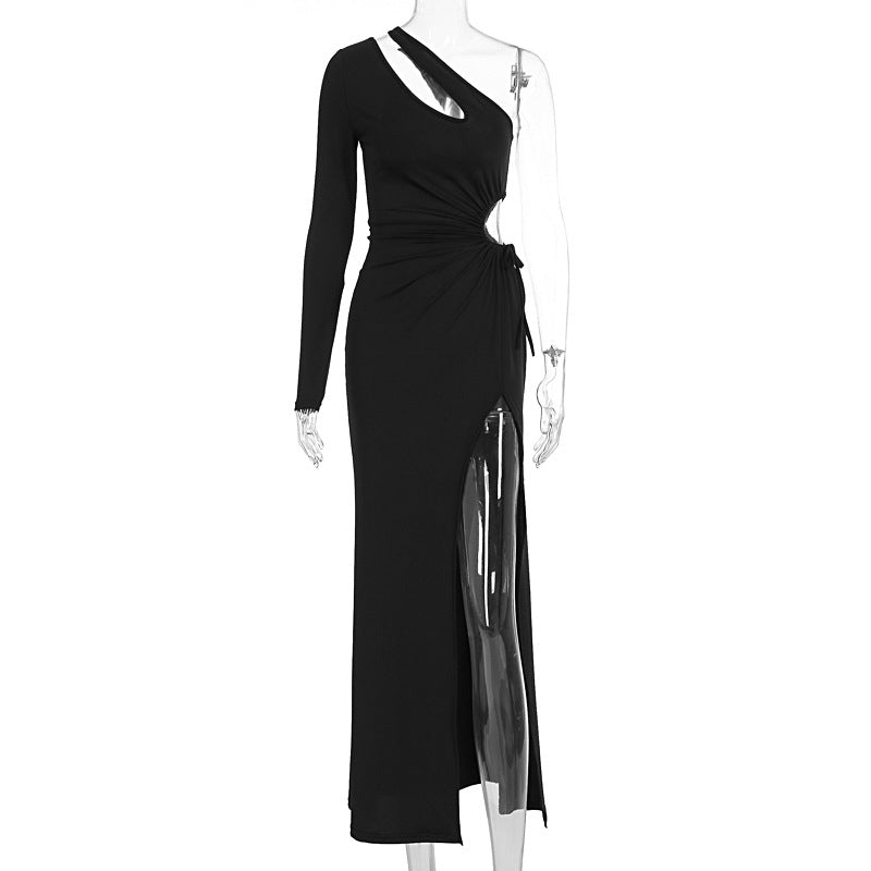 Damen Elegantes asymmetrisches Kleid mit Schößchen und hautfreundlichem Stoff Echo Archiv