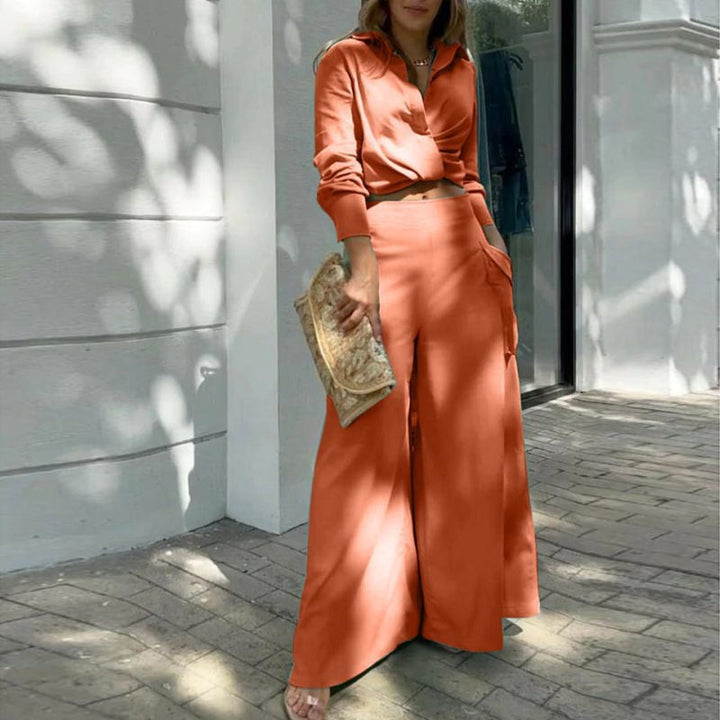 Damen Weite Palazzo-Hose mit extra weitem Bein, hoher Taille und Eingrifftaschen Echo Archiv