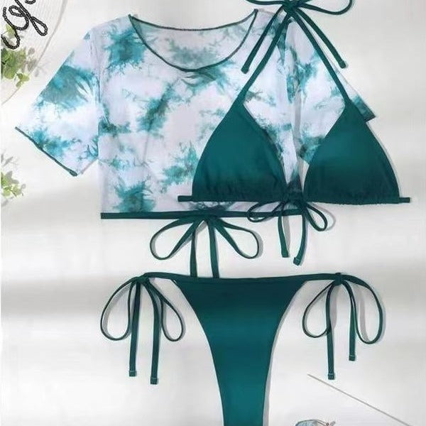 Damen Bikini-Set mit modischem Crop-Top und hochgeschnittenem Slip Echo Archiv