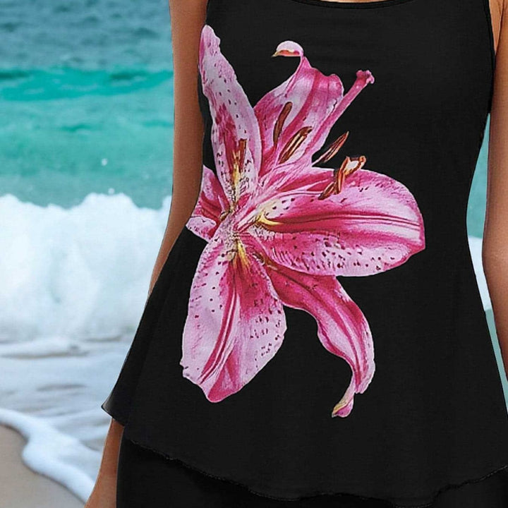 Damen Tankini mit floralem Motiv und bequemen Shorts Echo Archiv