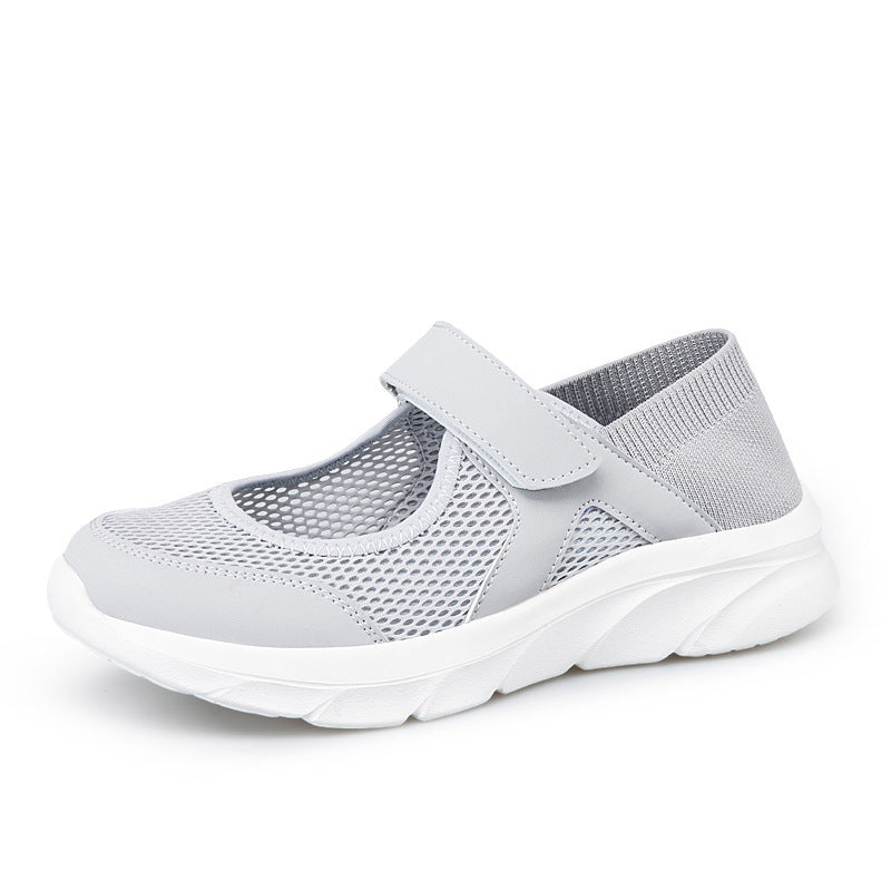 Damen nan Komfort-Riemchen-Sneaker mit Klettverschluss nahtlosem Strickschaft und dämpfender Leichtsohle Echo Archiv