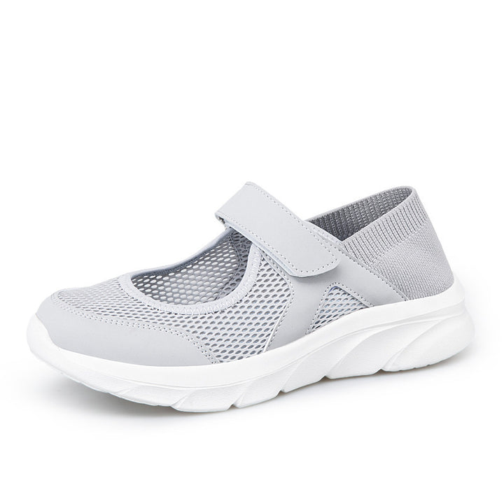 Damen nan Komfort-Riemchen-Sneaker mit Klettverschluss nahtlosem Strickschaft und dämpfender Leichtsohle Echo Archiv