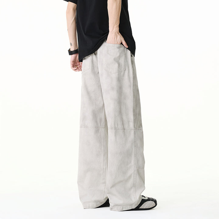Herren Weite Baggy-Cargohose aus Baumwoll-Twill mit elastischem Bund und Knie-Patch Echo Archiv