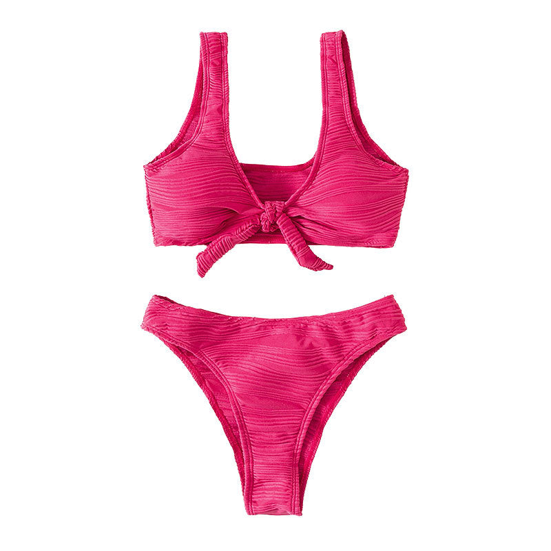 Damen Bandeau-Bikini mit raffiniertem Knoten-Design und hohem Beinausschnitt Echo Archiv