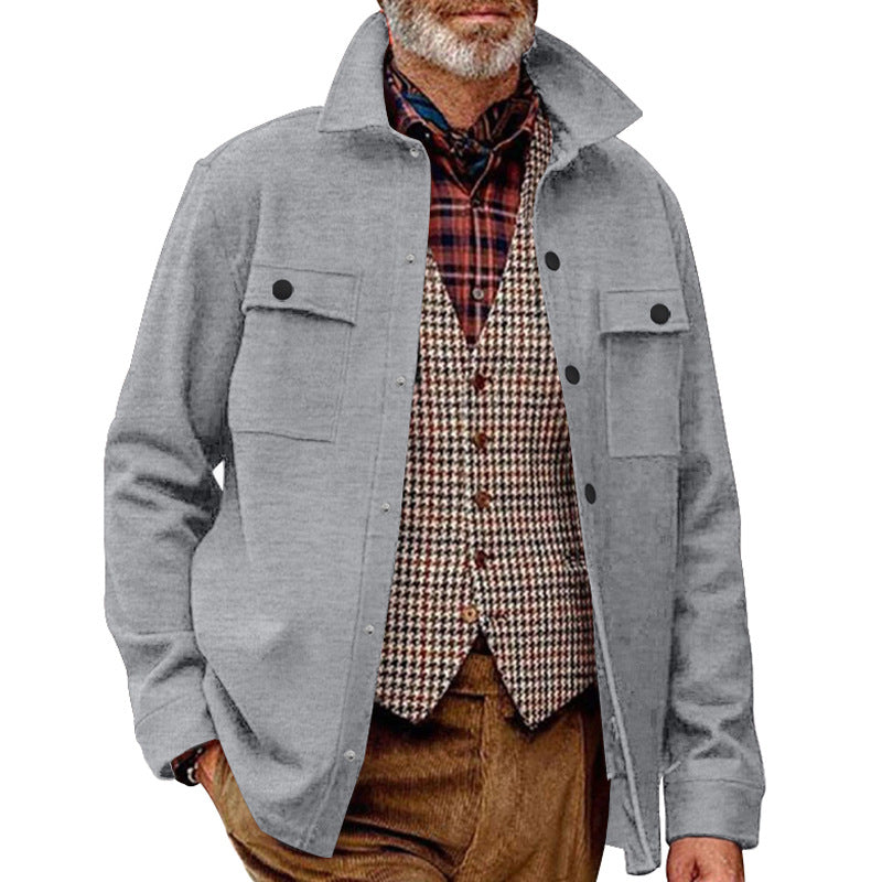 Herren modische Hemdjacke mit praktischen Taschen Echoarchiv
