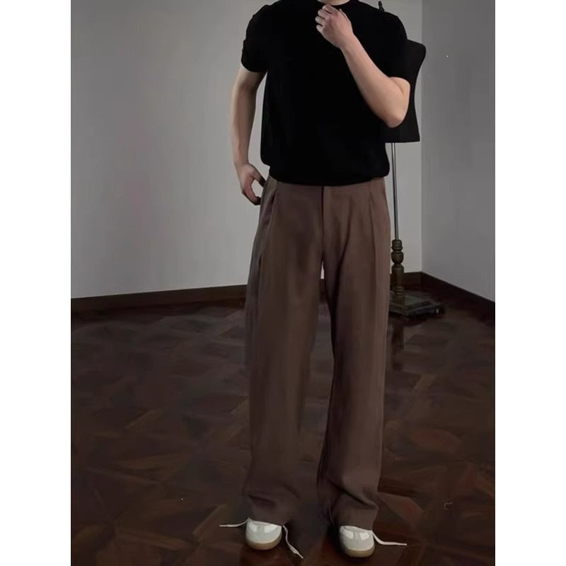 Herren Elegante und bequeme hoch geschnittene Anzughose Echo Archiv