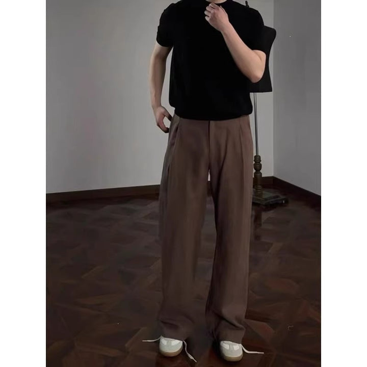 Herren Elegante und bequeme hoch geschnittene Anzughose Echo Archiv
