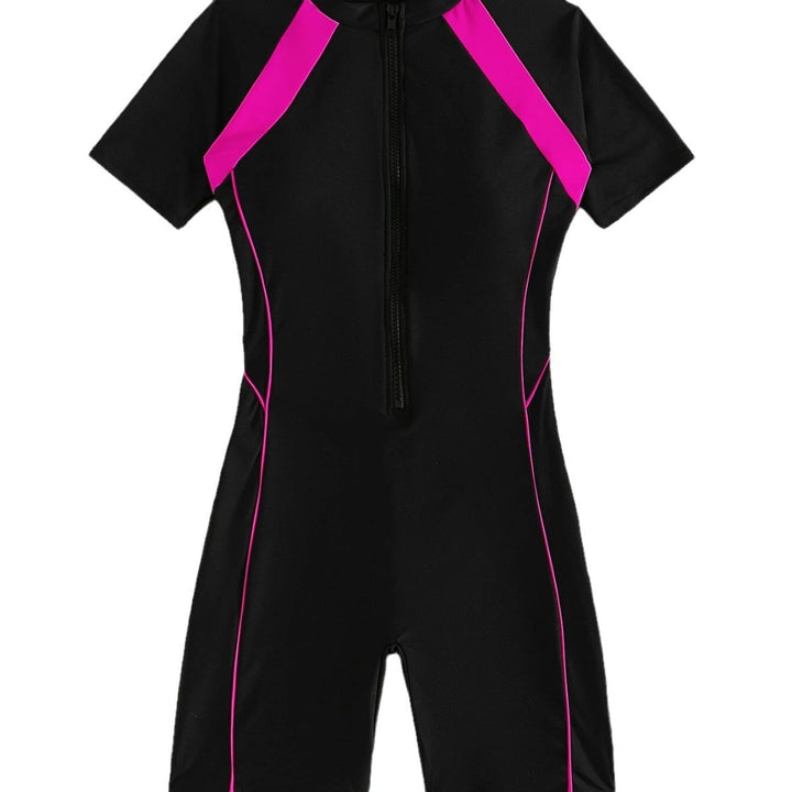 Damen Sportliches Neopren-Rashguard mit kurzem Arm Echo Archiv