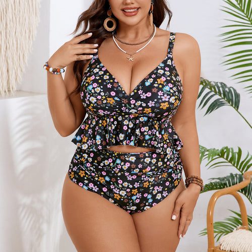 Damen Bikiniset mit voluminösem Top und hohem Bund Echo Archiv
