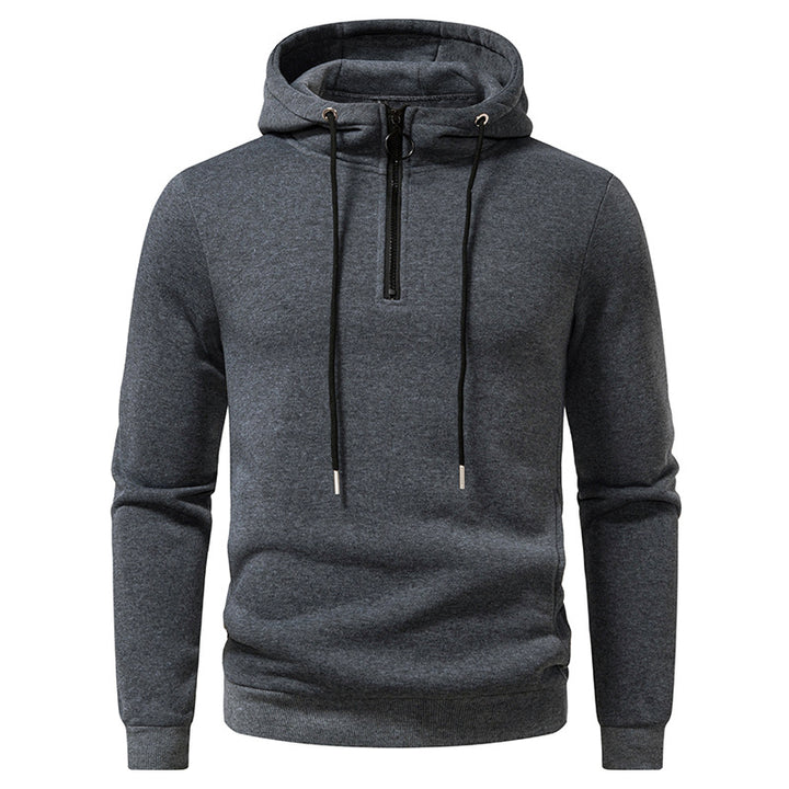 Herren Modernes sportlich-elegantes Kapuzen-Sweatshirt mit Fronthalbzip und Kordelzug Echo Archiv