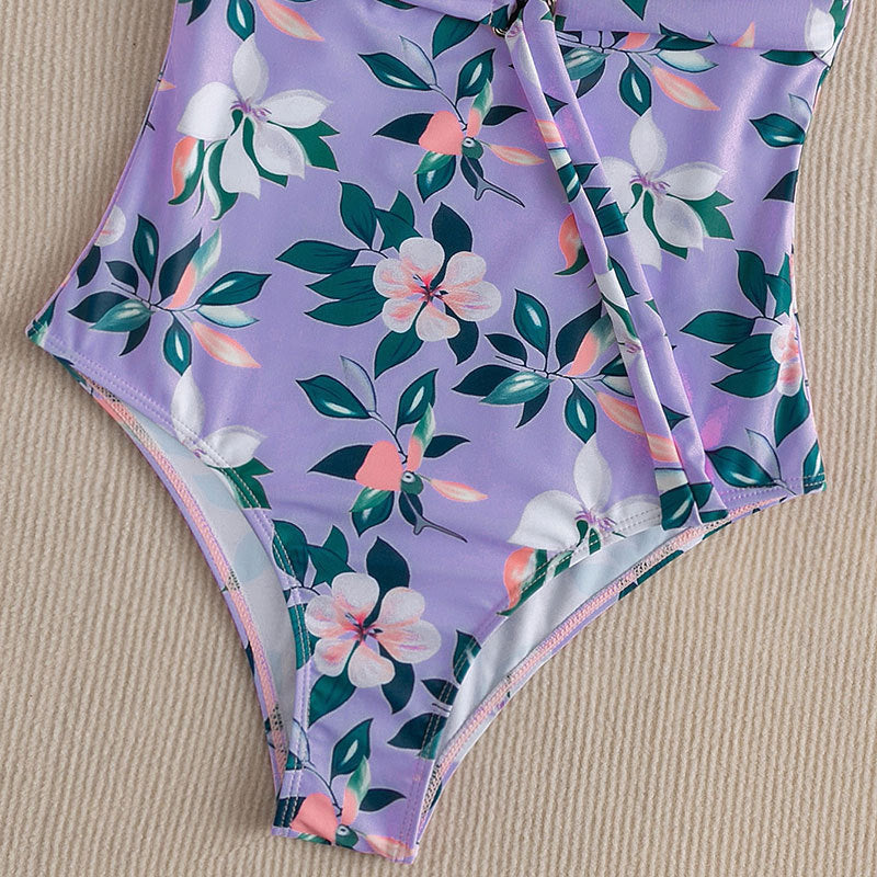 Damen Einteiler Badeanzug mit floralem Design und eleganter Taillierung Echo Archiv