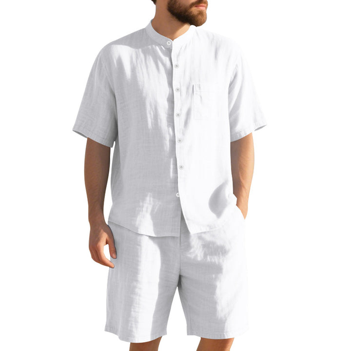 Herren luftiges Kurzarm-Hemd und Shorts-Set Echoarchiv