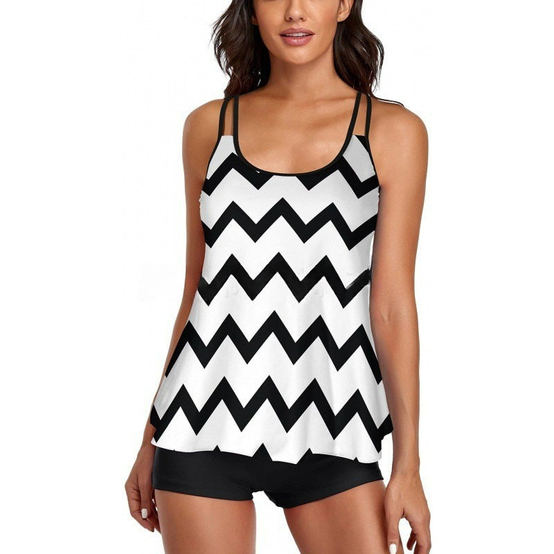 Damen Tankini mit stützenden Trägern und modischem Mustermix Echo Archiv